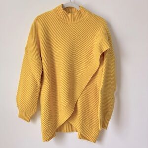 Karen Millen Asymmetrical Yellow Wool Sweater